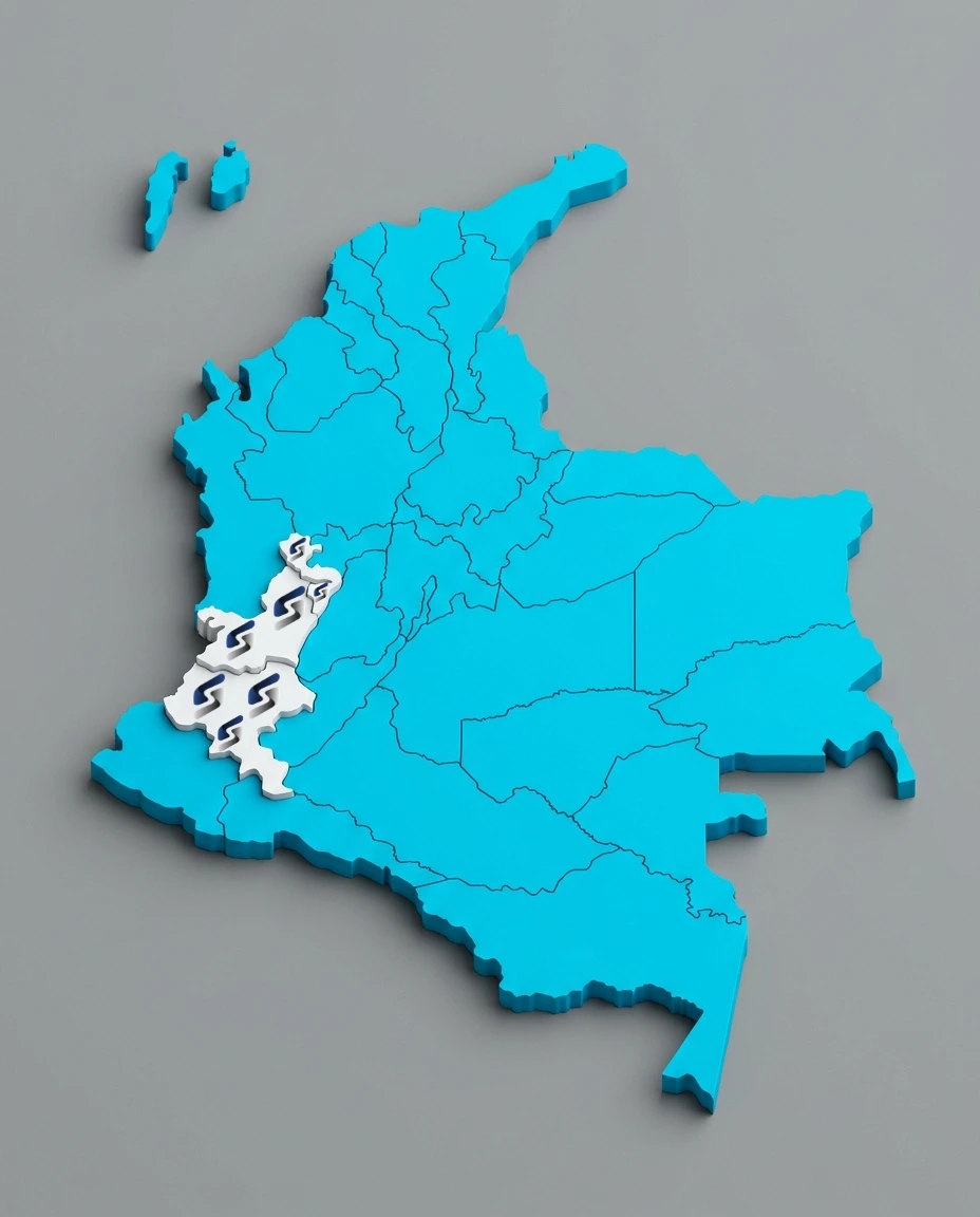 Mapa de cobertura de Servindustriales del Valle en Colombia